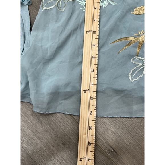 Anthropologie Tiny Womens Frances Long-Sleeve Embroidered Ruffled Top Size Large - Picture 10 of 11